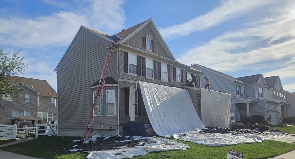Tearing off the old roof in Middletown, DE