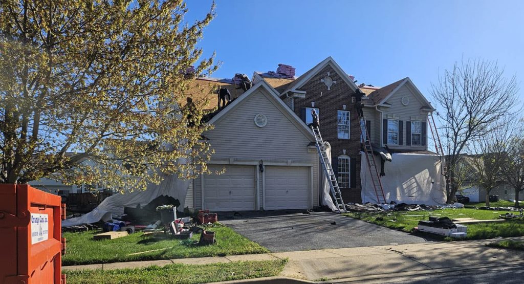 Tearing off the old roof in Middletown, DE