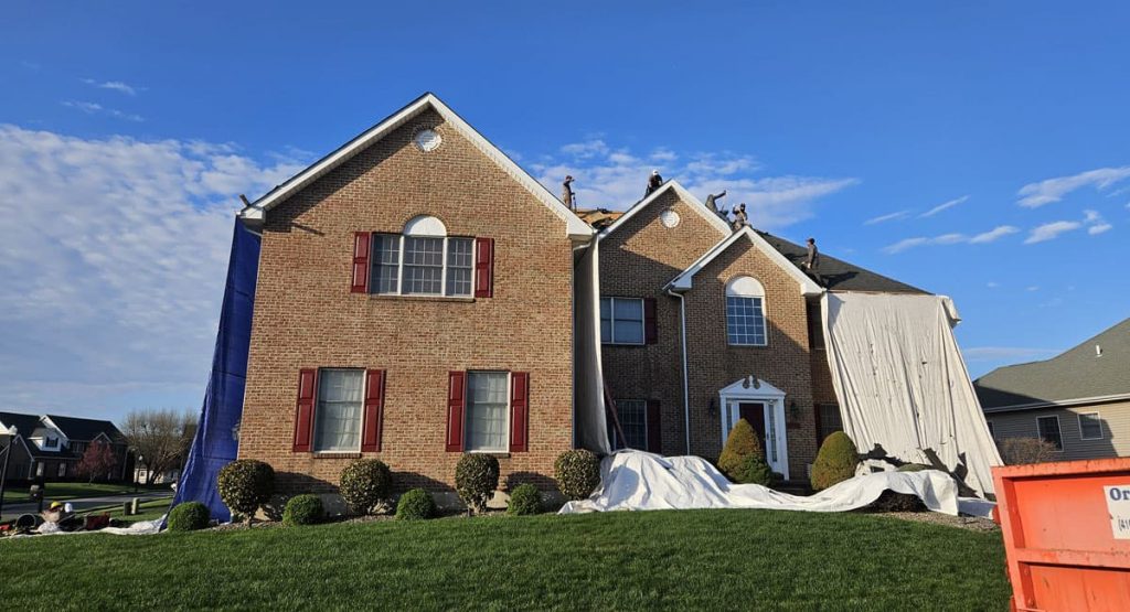 Tearing off the old roof in Bear, DE