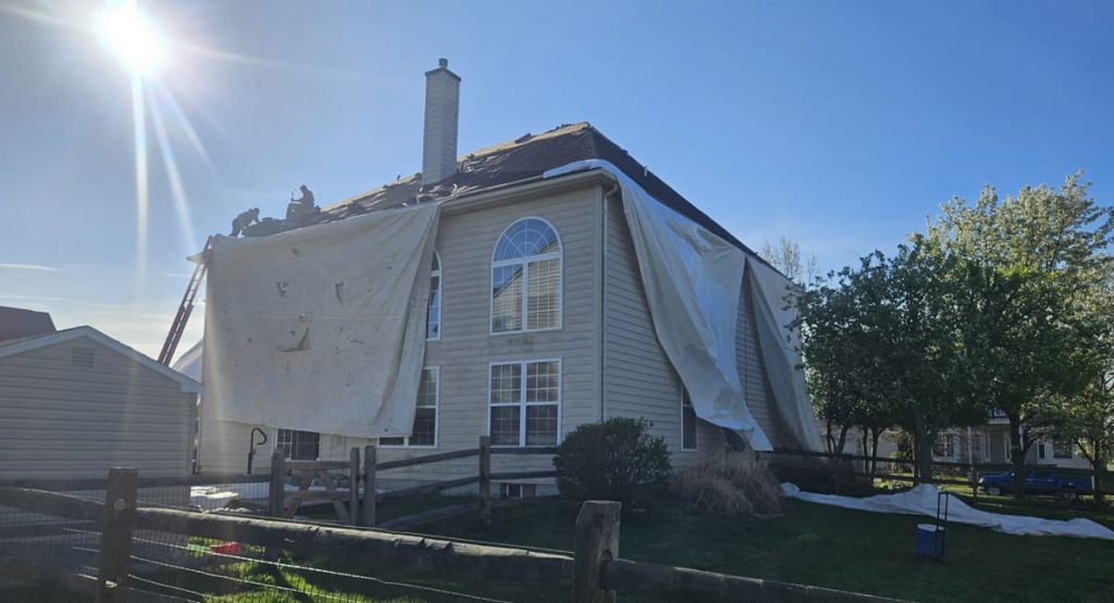 Tearing off the old roof in Middletown, DE