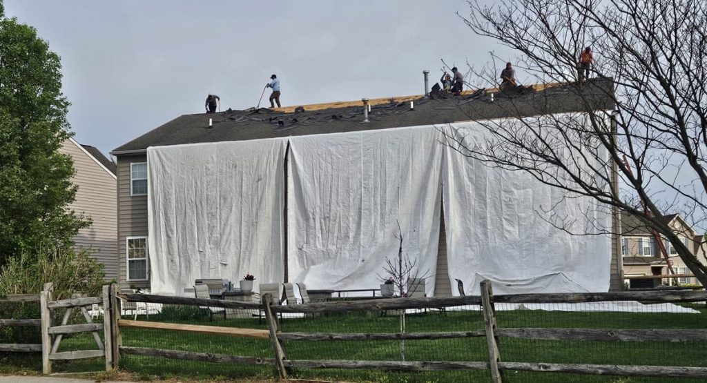 Tearing off the old roof in Middletown, DE