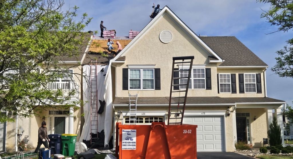 Tearing off the old roof in Middletown, DE