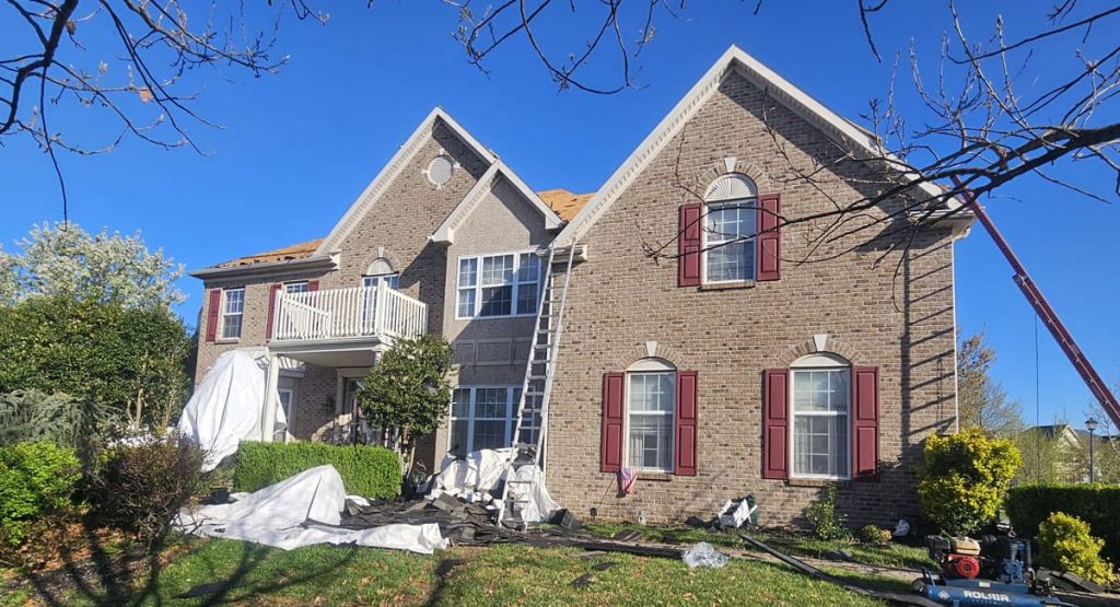 Tearing off the old roof in Middletown, DE