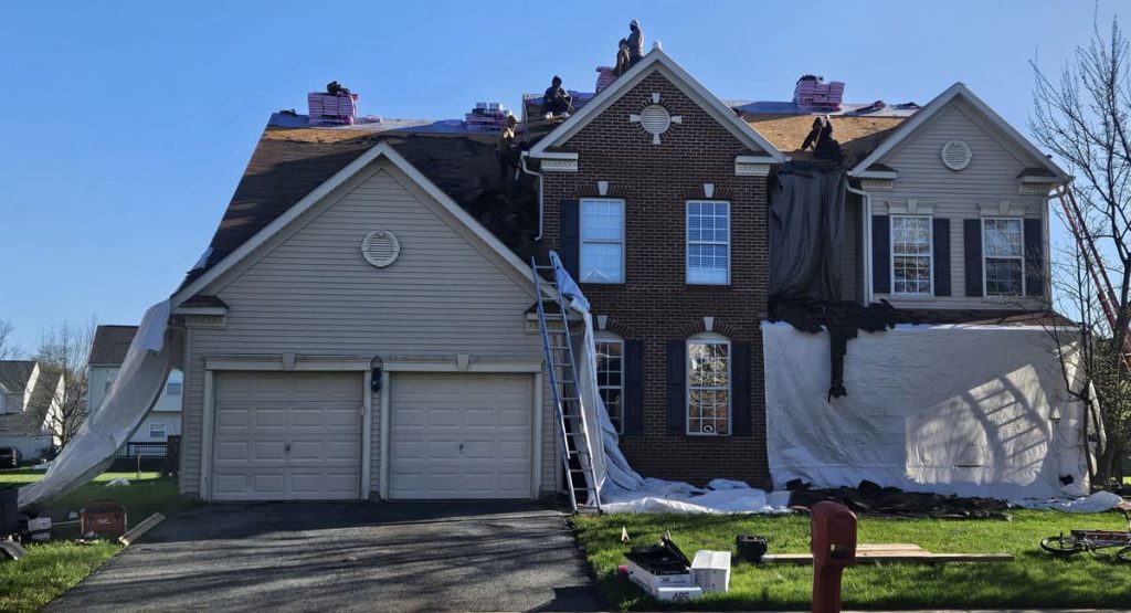 Tearing off the old roof in Middletown, DE
