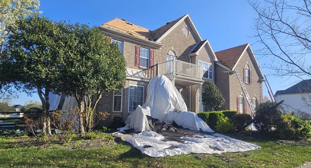 Tearing off the old roof in Middletown, DE