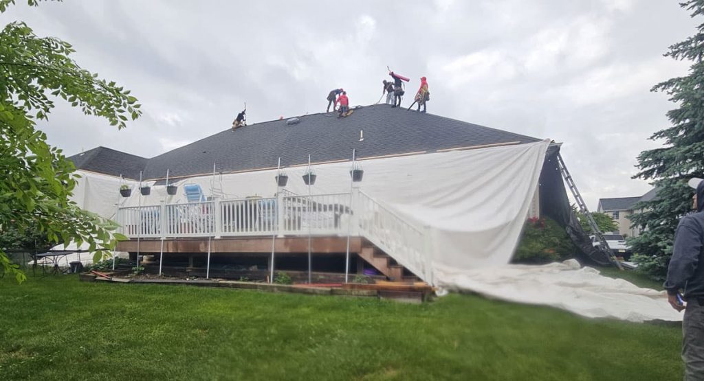 Tearing off the old roof in Bear, DE