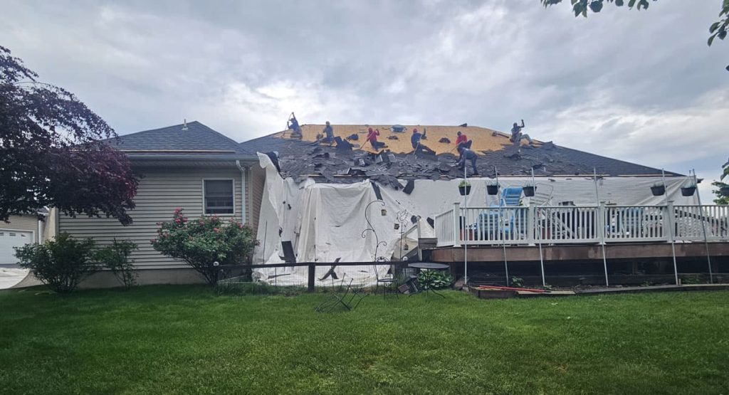 Tearing off the old roof in Bear, DE