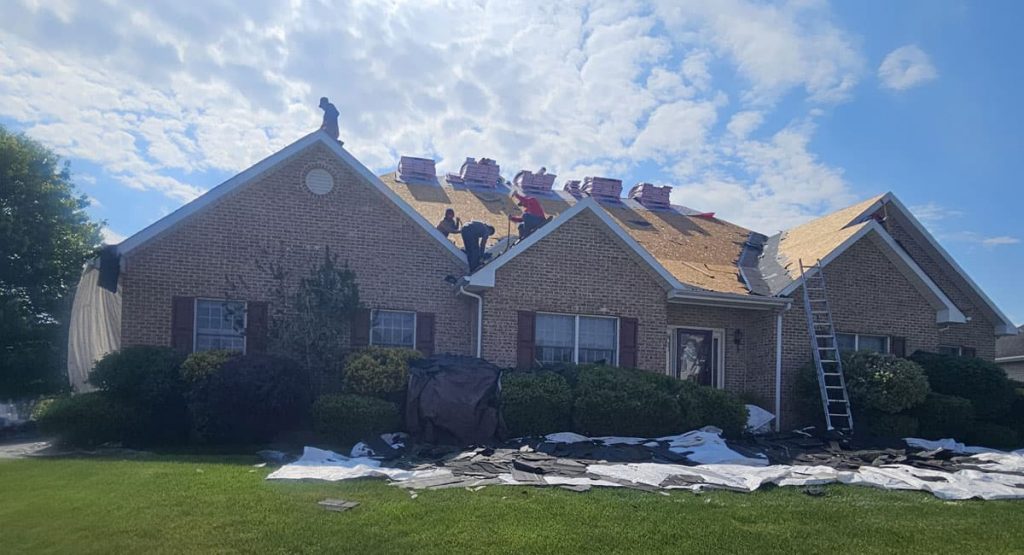 Tearing off the old roof in Bear, DE