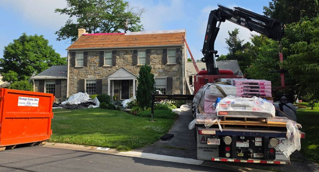 Tearing off the old roof in Wilmington, DE