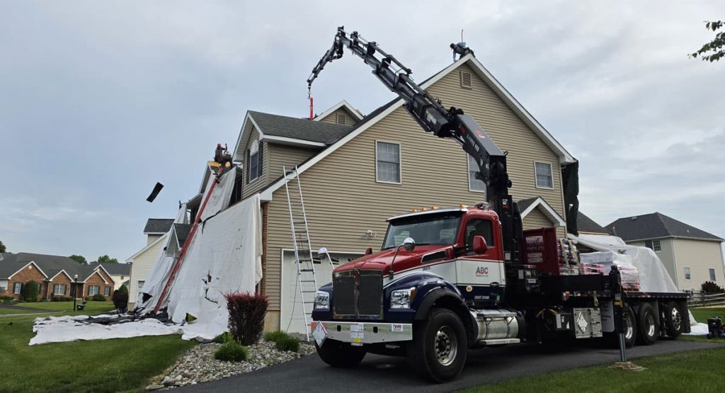 Tearing off the old roof in Bear, DE