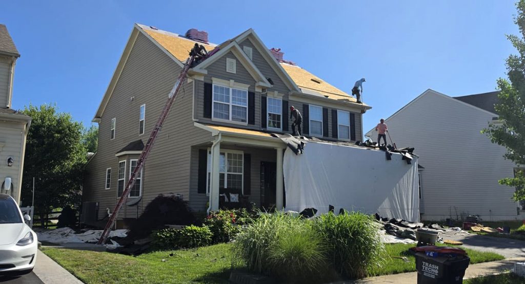 Tearing off the old roof in Middletown, DE