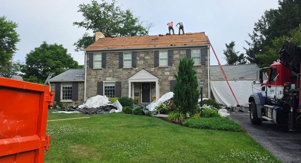 Tearing off the old roof in Wilmington, DE