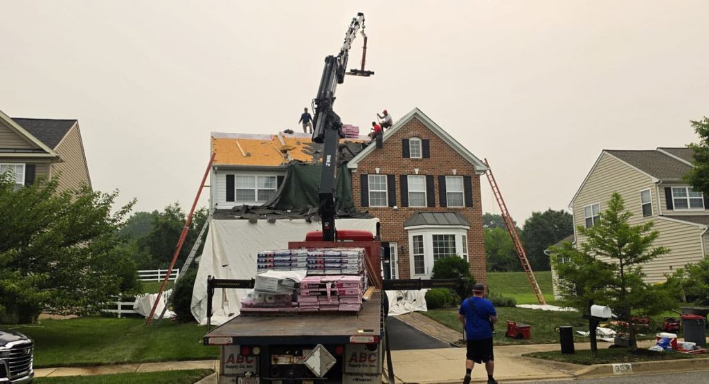 Tearing off the old roof in Middletown, DE