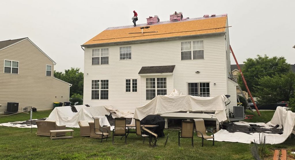 Tearing off the old roof in Middletown, DE