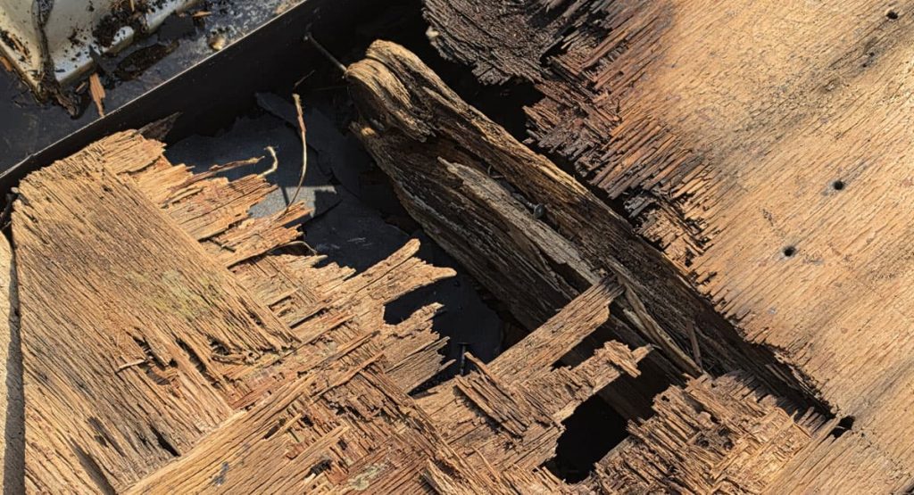 Tearing off the old roof in Douglasville, PA