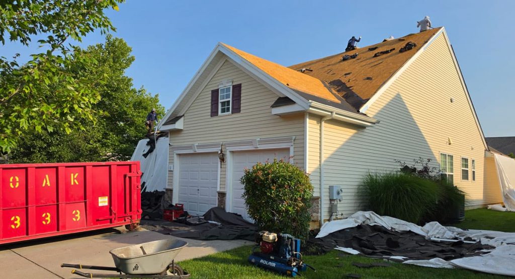 Tearing off the old roof in Swedesboro, NJ