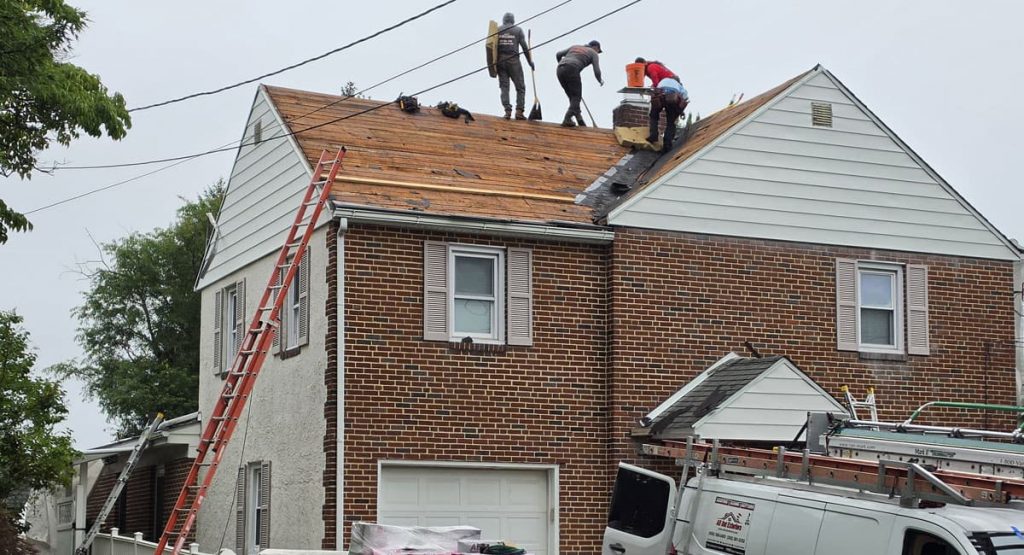 Tearing off the old roof in Wilmington, DE