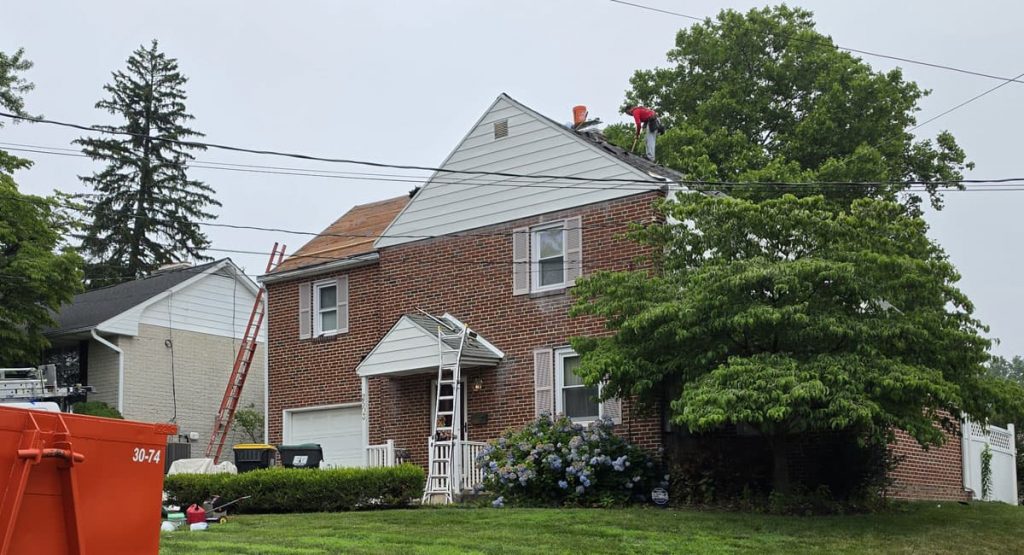 Tearing off the old roof in Wilmington, DE