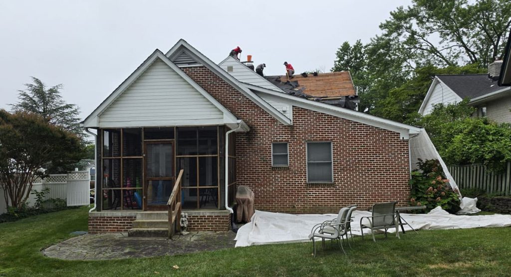 Tearing off the old roof in Wilmington, DE