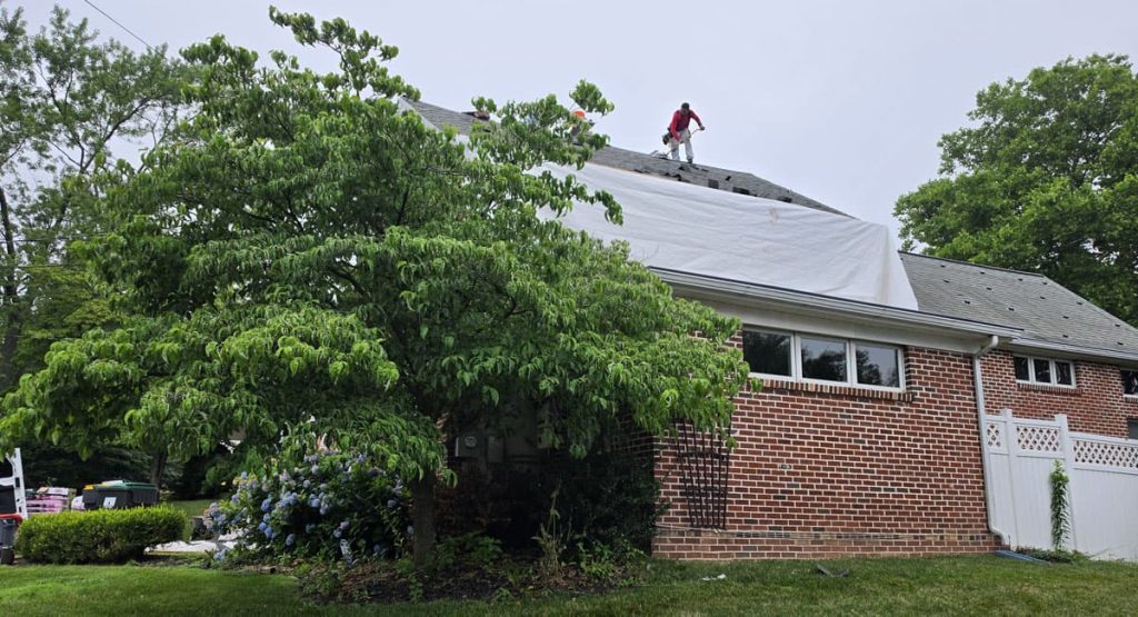 Tearing off the old roof in Wilmington, DE