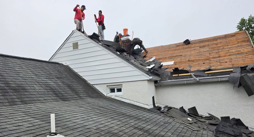 Tearing off the old roof in Wilmington, DE