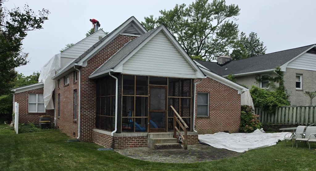 Tearing off the old roof in Wilmington, DE