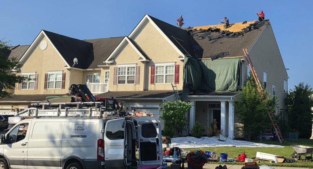 Tearing off the old roof in Middletown, DE