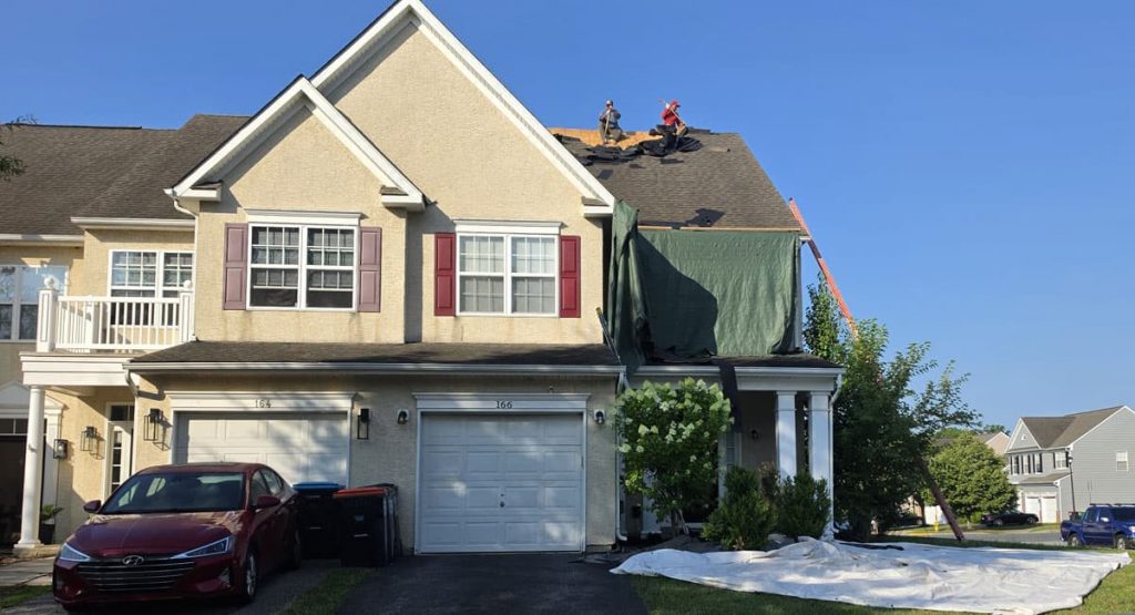 Tearing off the old roof in Middletown, DE