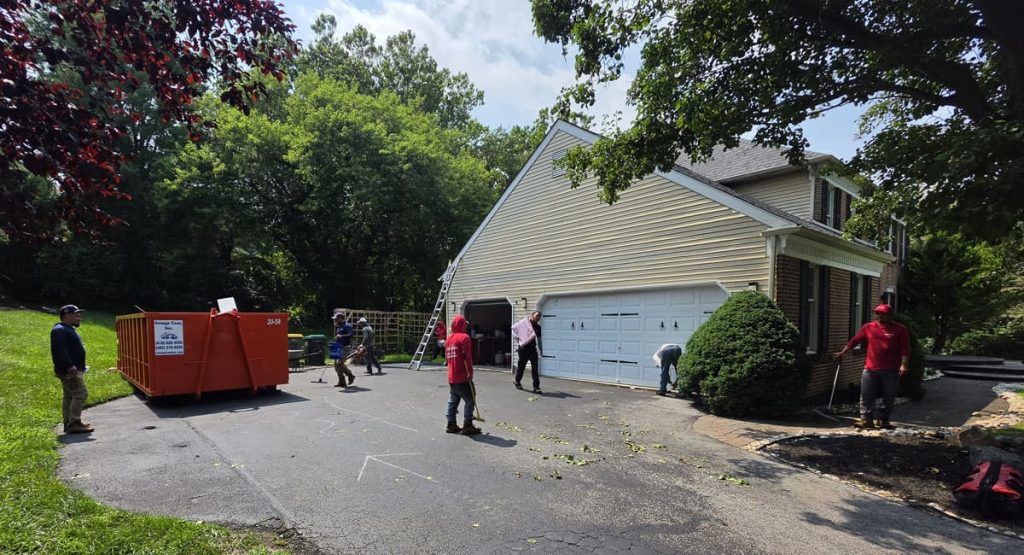 Tearing off the old roof in Hockessin, DE