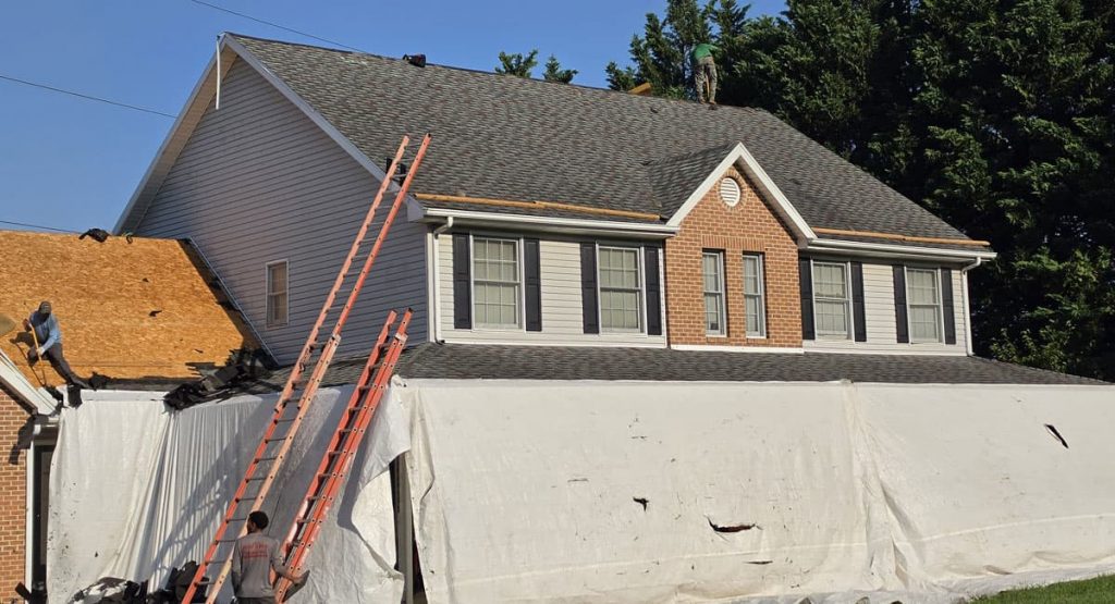 Tearing off the old roof in Middletown, DE