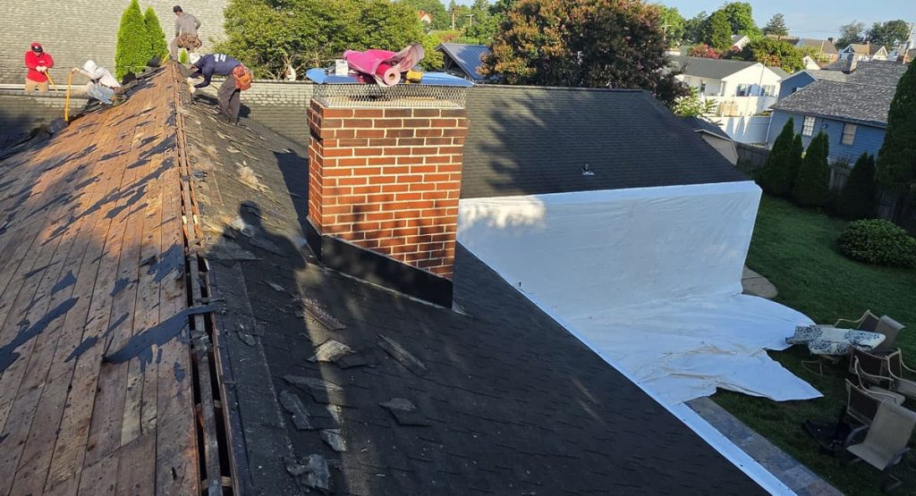 Tearing off the old roof in Middletown, DE