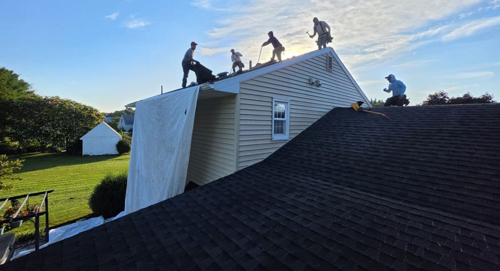 Tearing off the old roof in Townsend, DE