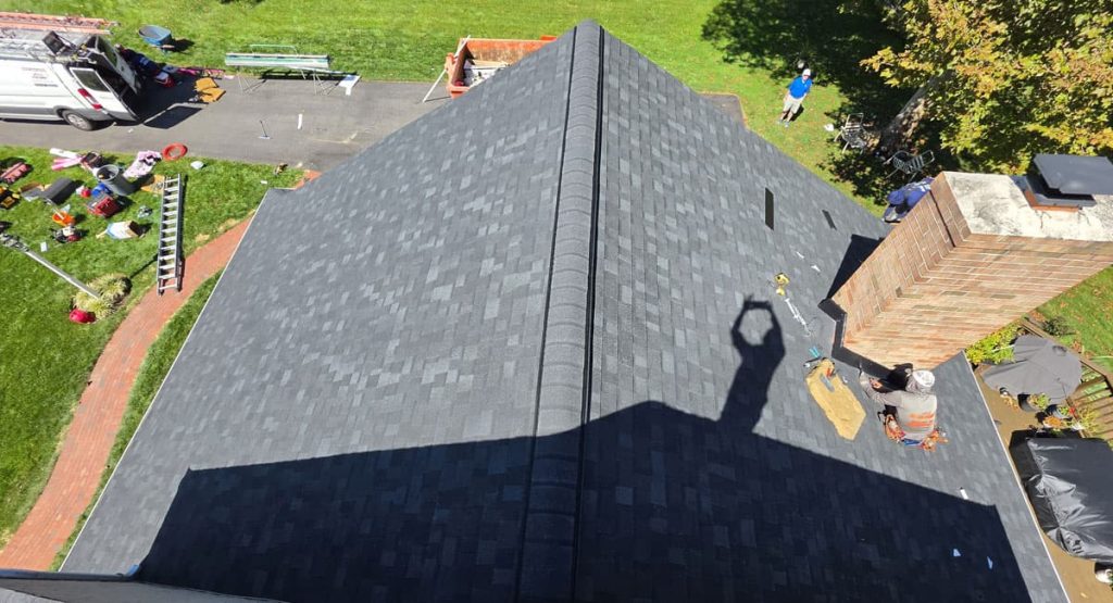 New Onyx Black colored roof in Malvern, PA