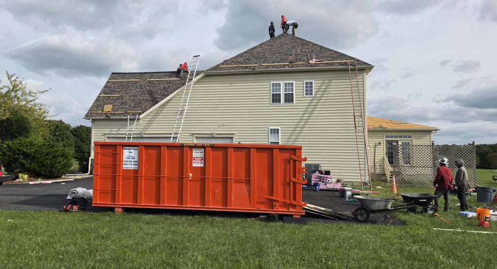 Tearing off the old roof in Townsend, DE
